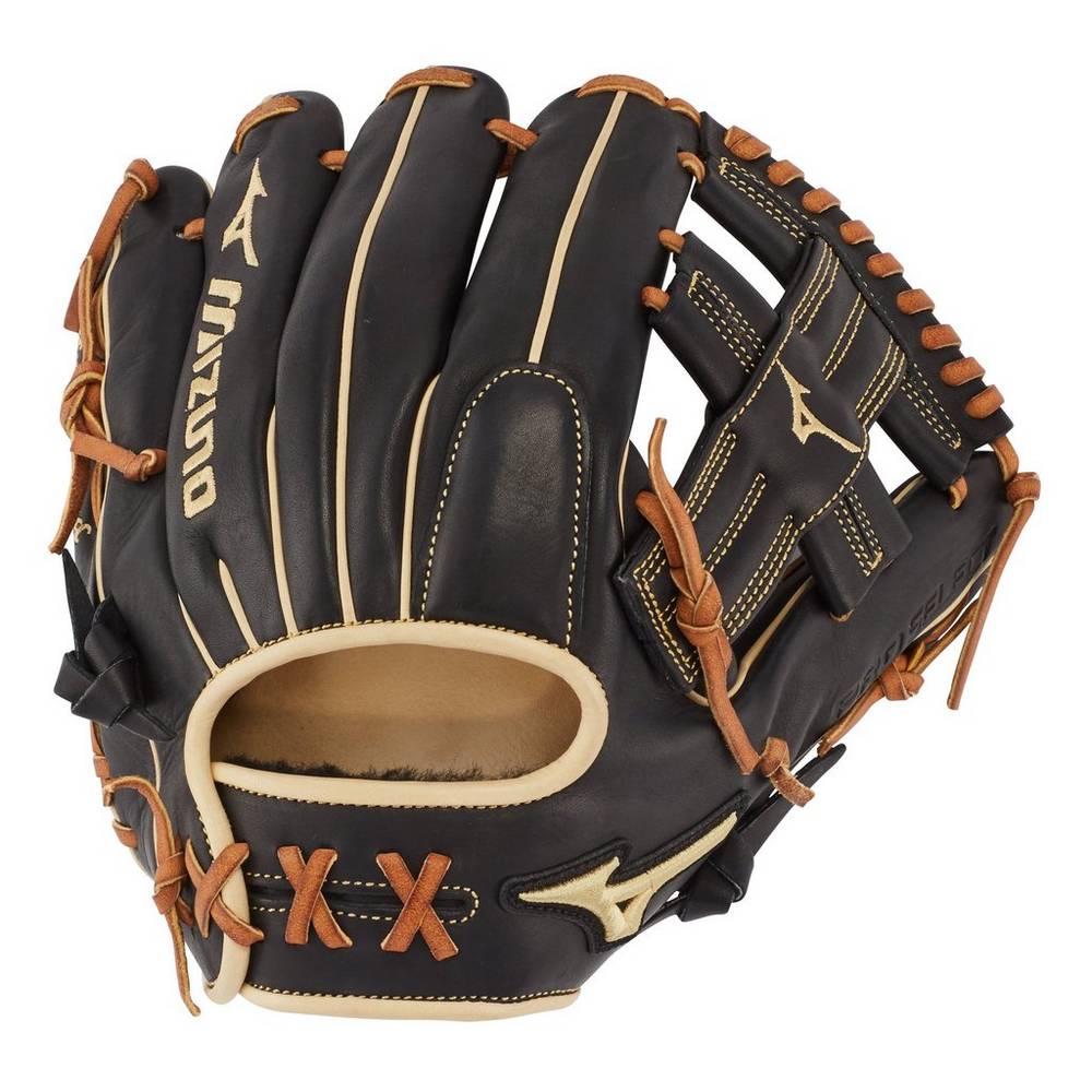 Panske Rukavice Mizuno Pro Select Infield 11.5" - Regular Pocket Baseball Čierne Vypredaj NWJB69501
